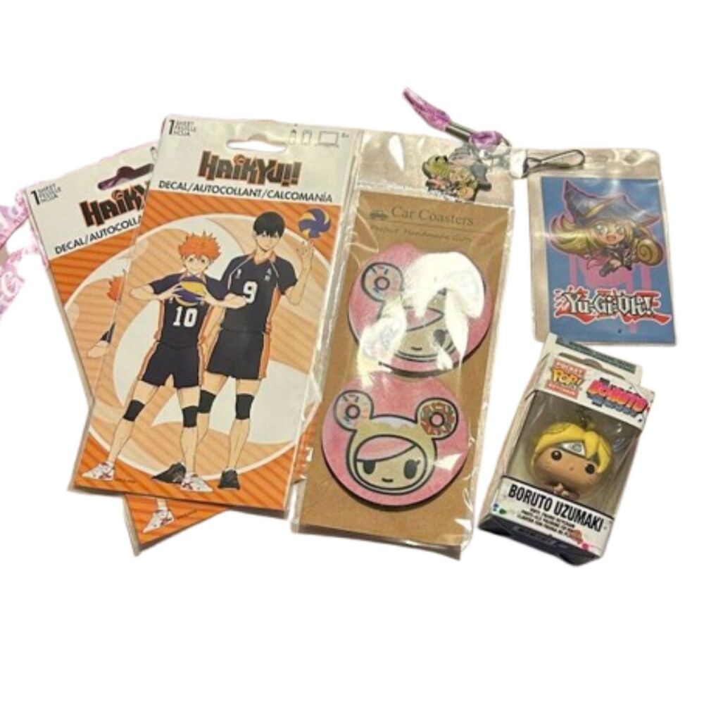 NEW ANIME Bundle OF 5 HAIKYU!! BORUTO UZUMAKI YU-GI-OH! tokidoki Donetella Kawai